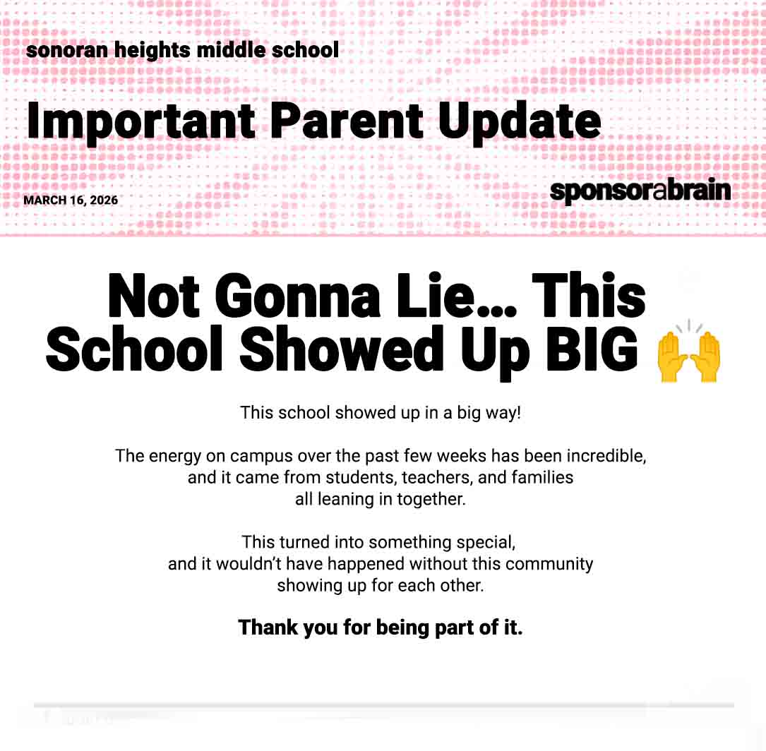 Important Parent Update - Sponsor A Brain
