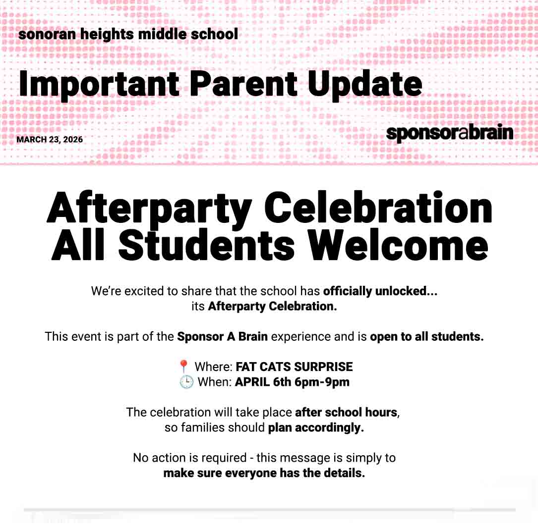 Important Parent Update - Sponsor A Brain